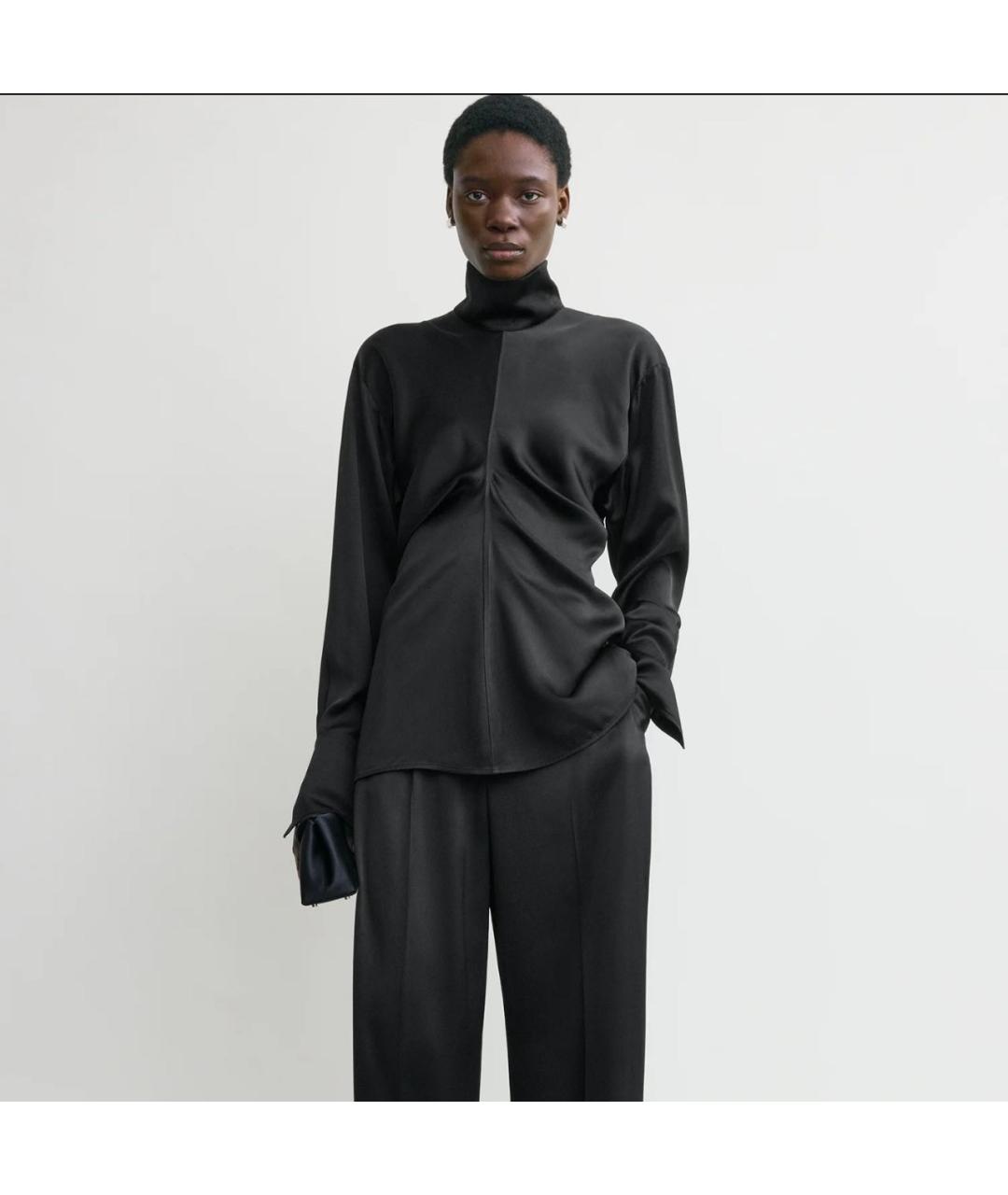 TOTEME Черная вискозная блузы, фото 3