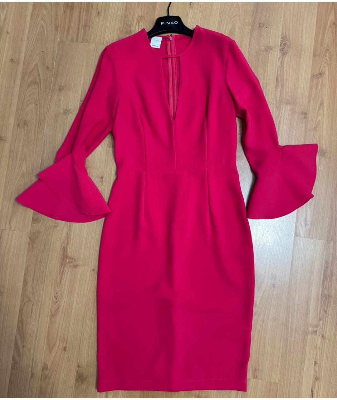 PINKO Фуксия полиэстеровое коктейльное платье, фото 5