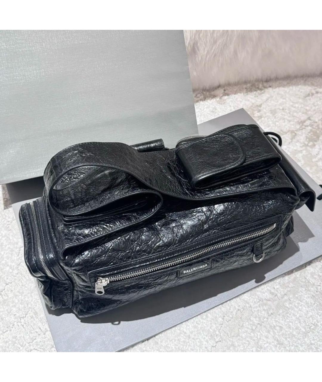 BALENCIAGA Черная сумка через плечо из искусственной кожи, фото 3