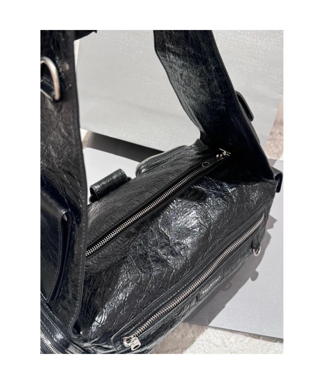 BALENCIAGA Черная сумка через плечо из искусственной кожи, фото 5