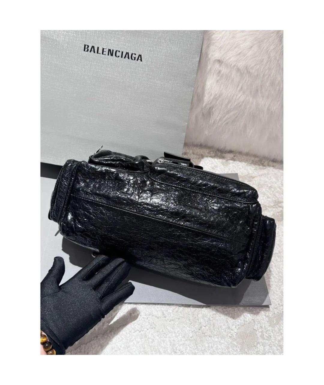 BALENCIAGA Черная сумка через плечо из искусственной кожи, фото 4