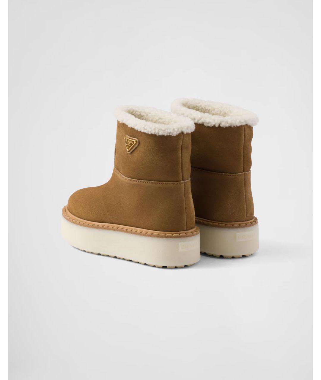 PRADA Коричневые кожаные ботинки, фото 5