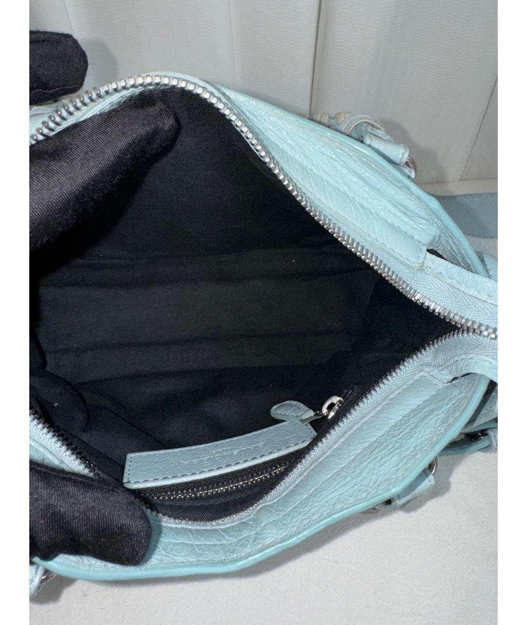 BALENCIAGA Голубая кожаная сумка через плечо, фото 8