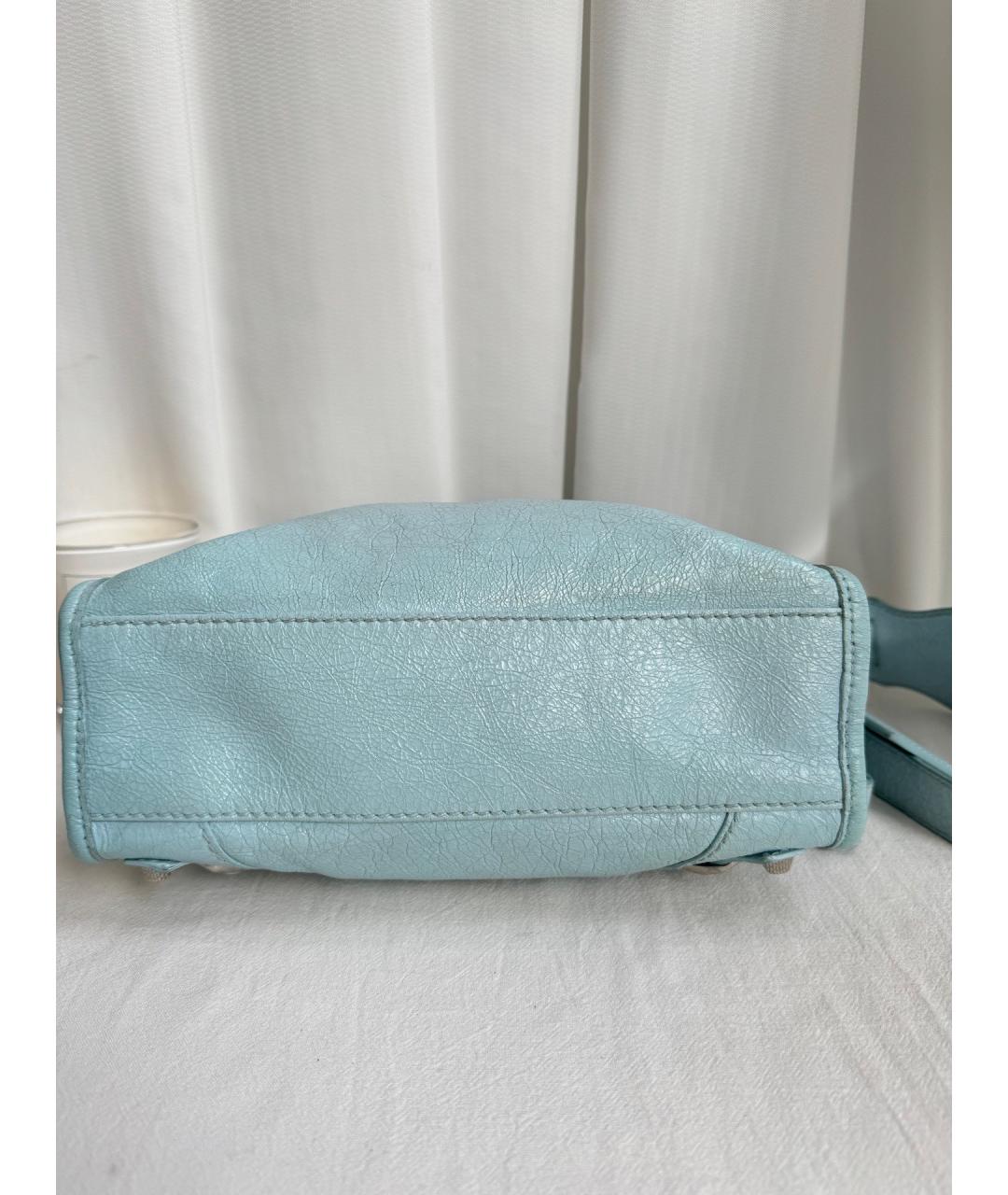 BALENCIAGA Голубая кожаная сумка через плечо, фото 7