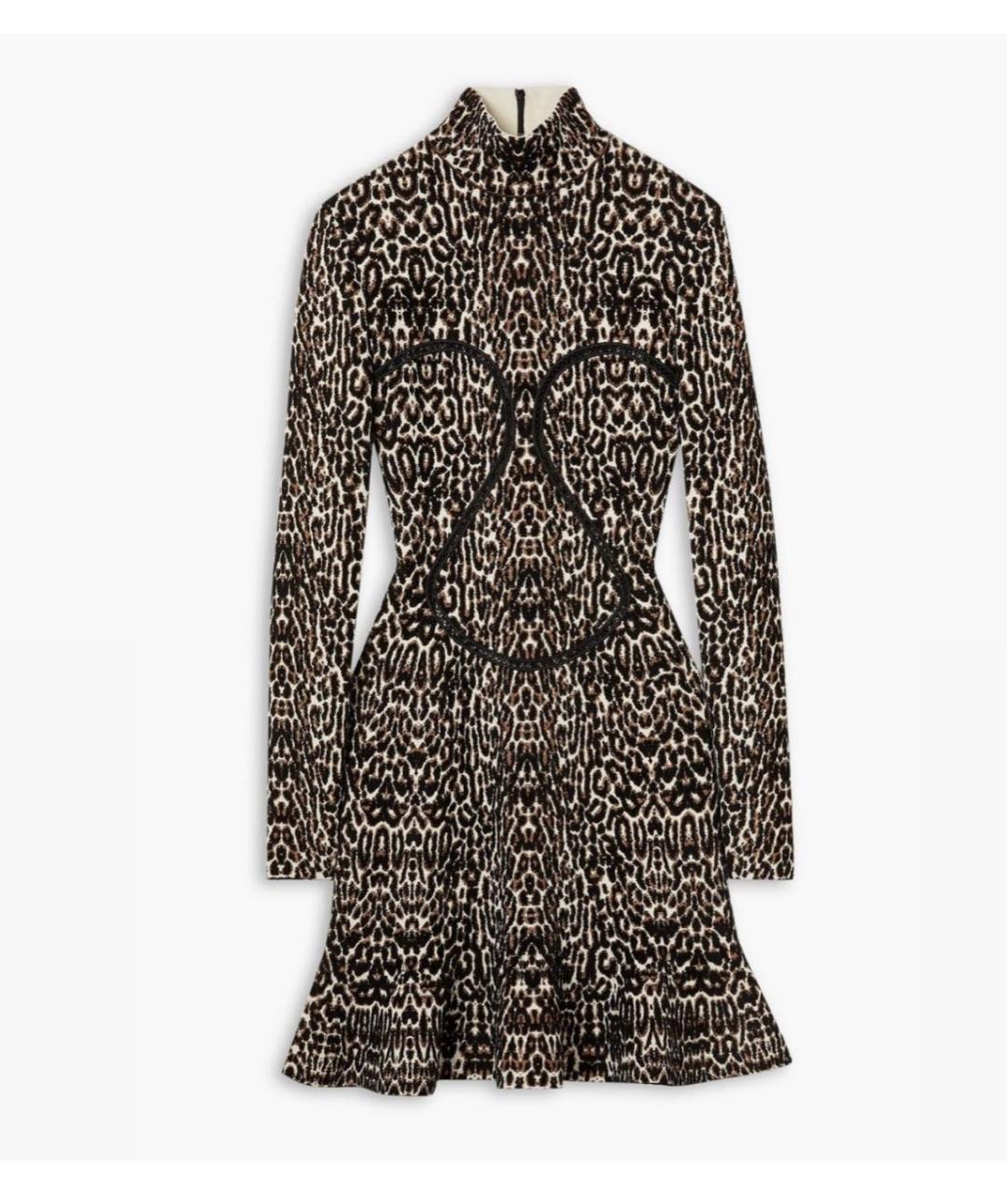 ALAIA Коричневое вискозное коктейльное платье, фото 9