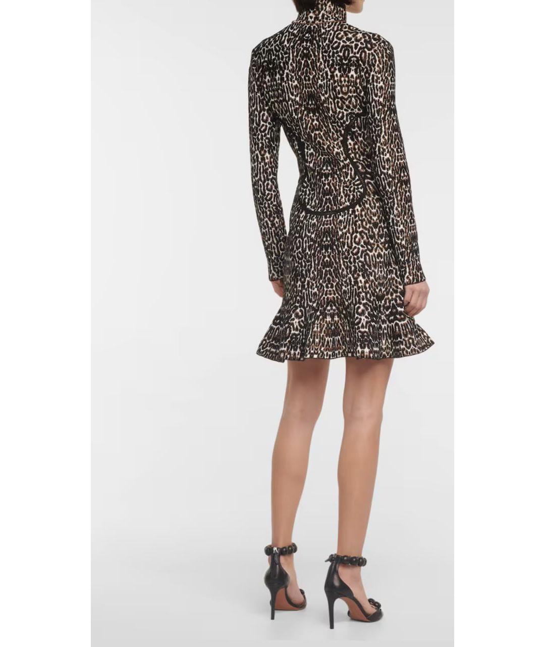 ALAIA Коричневое вискозное коктейльное платье, фото 8