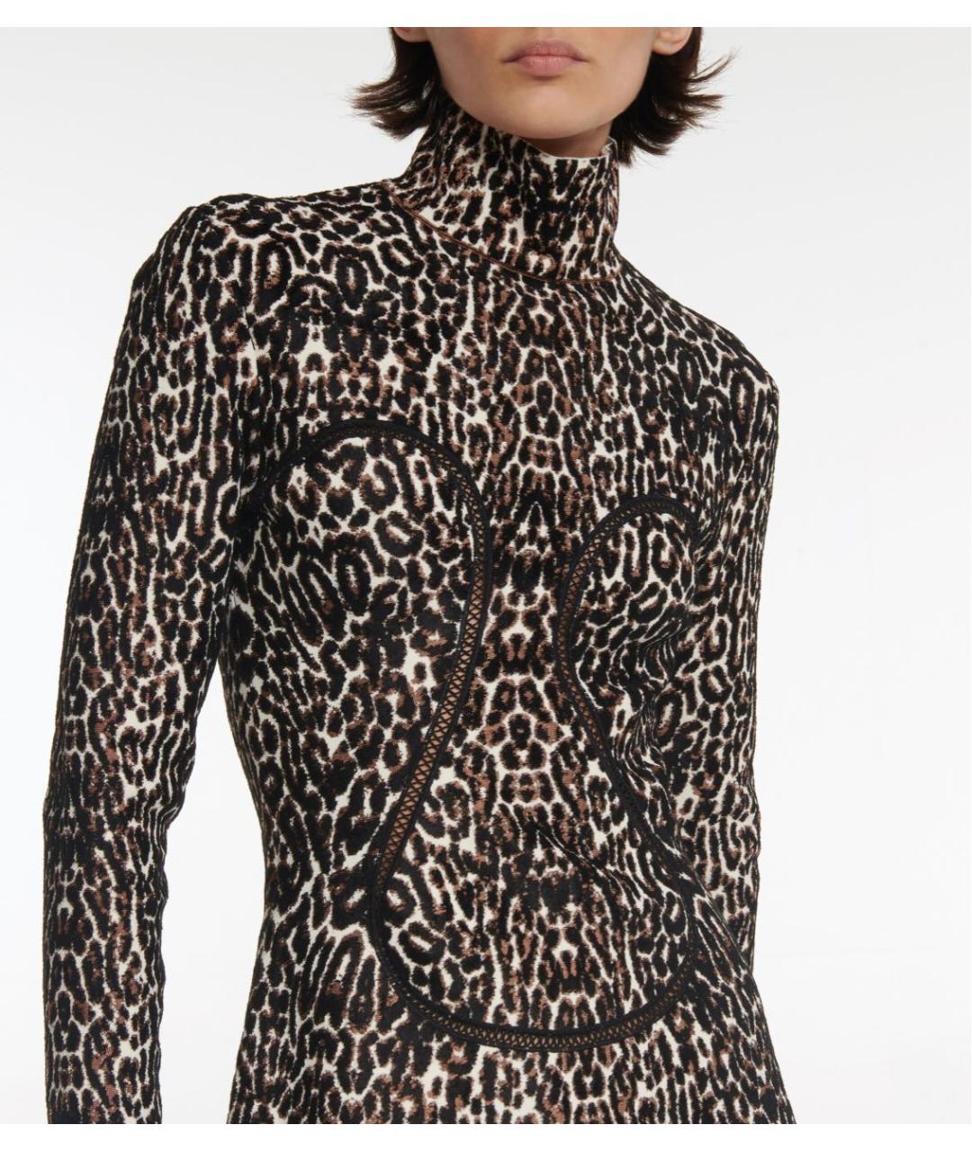 ALAIA Коричневое вискозное коктейльное платье, фото 3