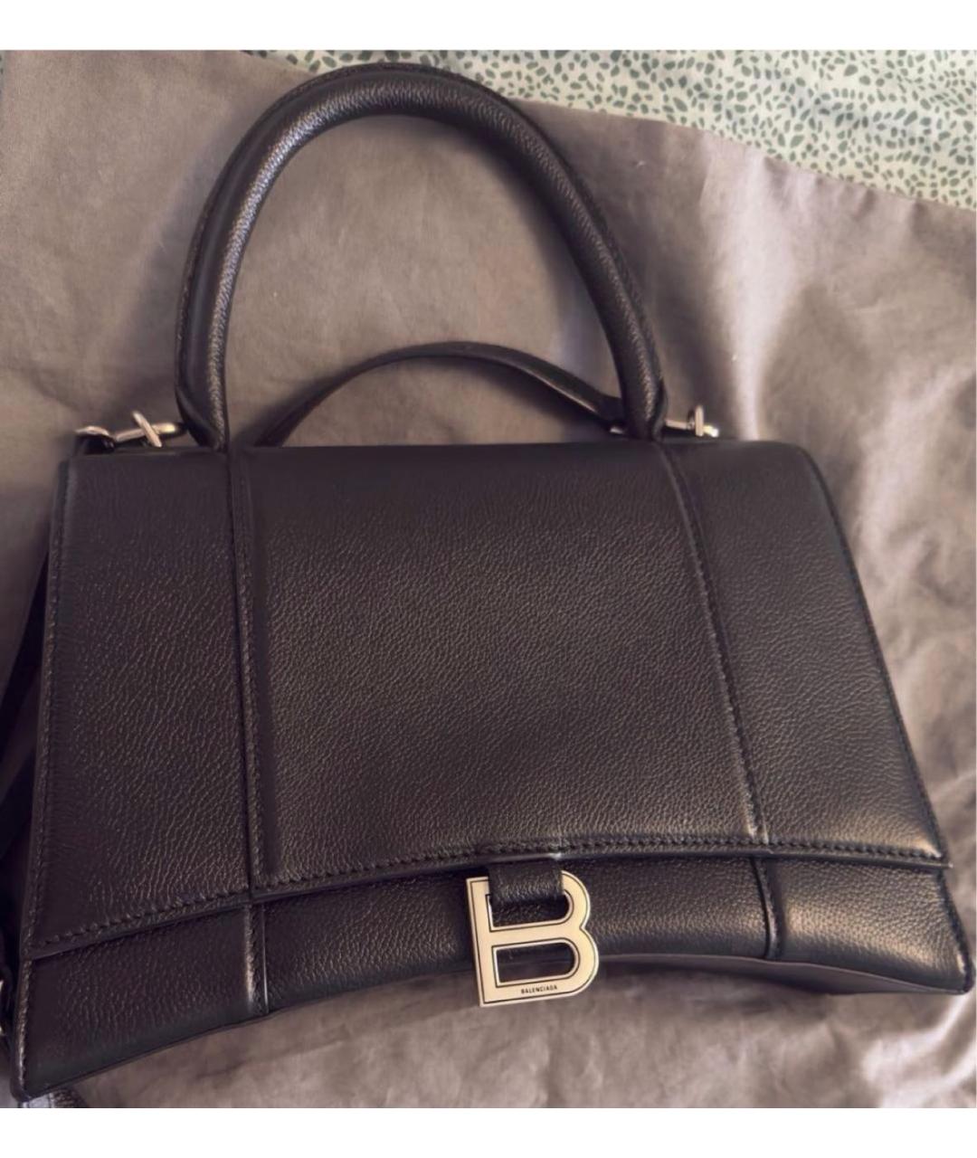 BALENCIAGA Черная кожаная сумка с короткими ручками, фото 3