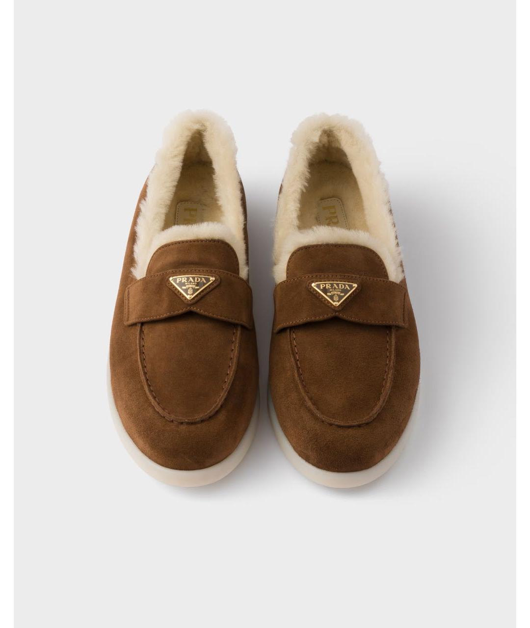 PRADA Коричневые кожаные лоферы, фото 3