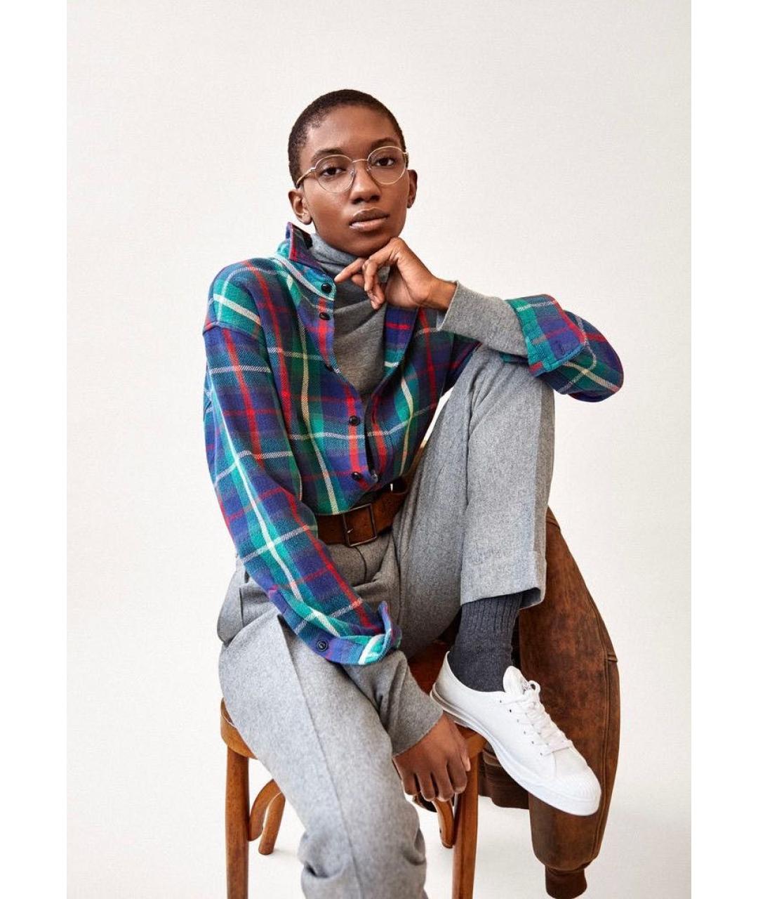 POLO RALPH LAUREN Серые шерстяные прямые брюки, фото 4