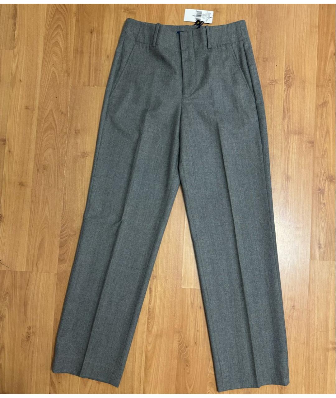 POLO RALPH LAUREN Серые шерстяные прямые брюки, фото 5