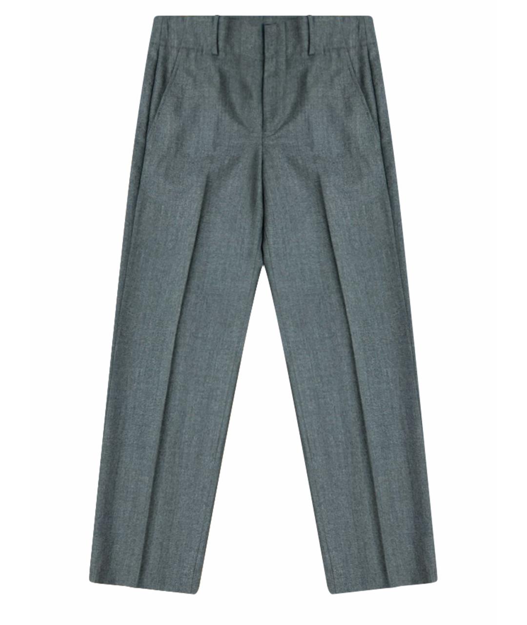POLO RALPH LAUREN Серые шерстяные прямые брюки, фото 1