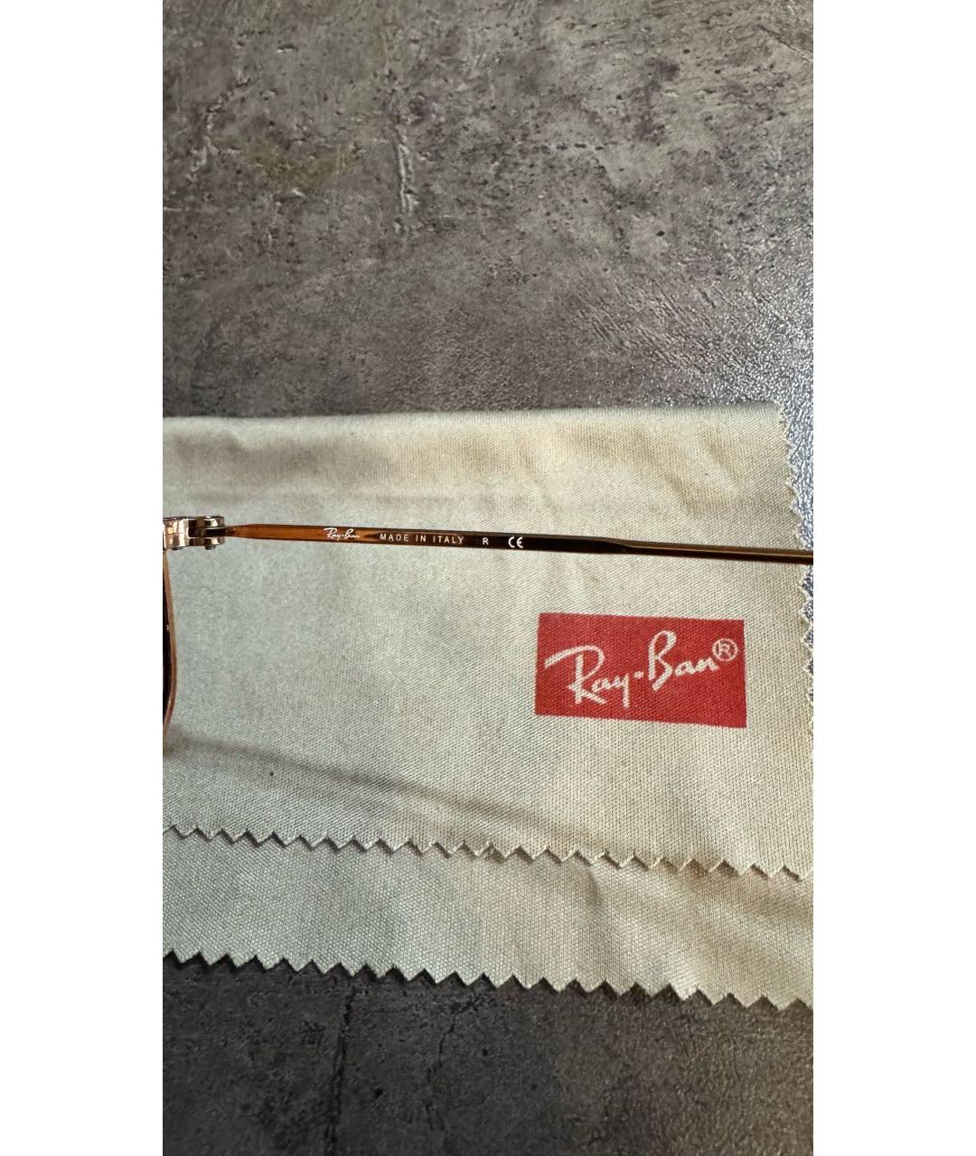 RAY BAN Розовые металлические солнцезащитные очки, фото 5