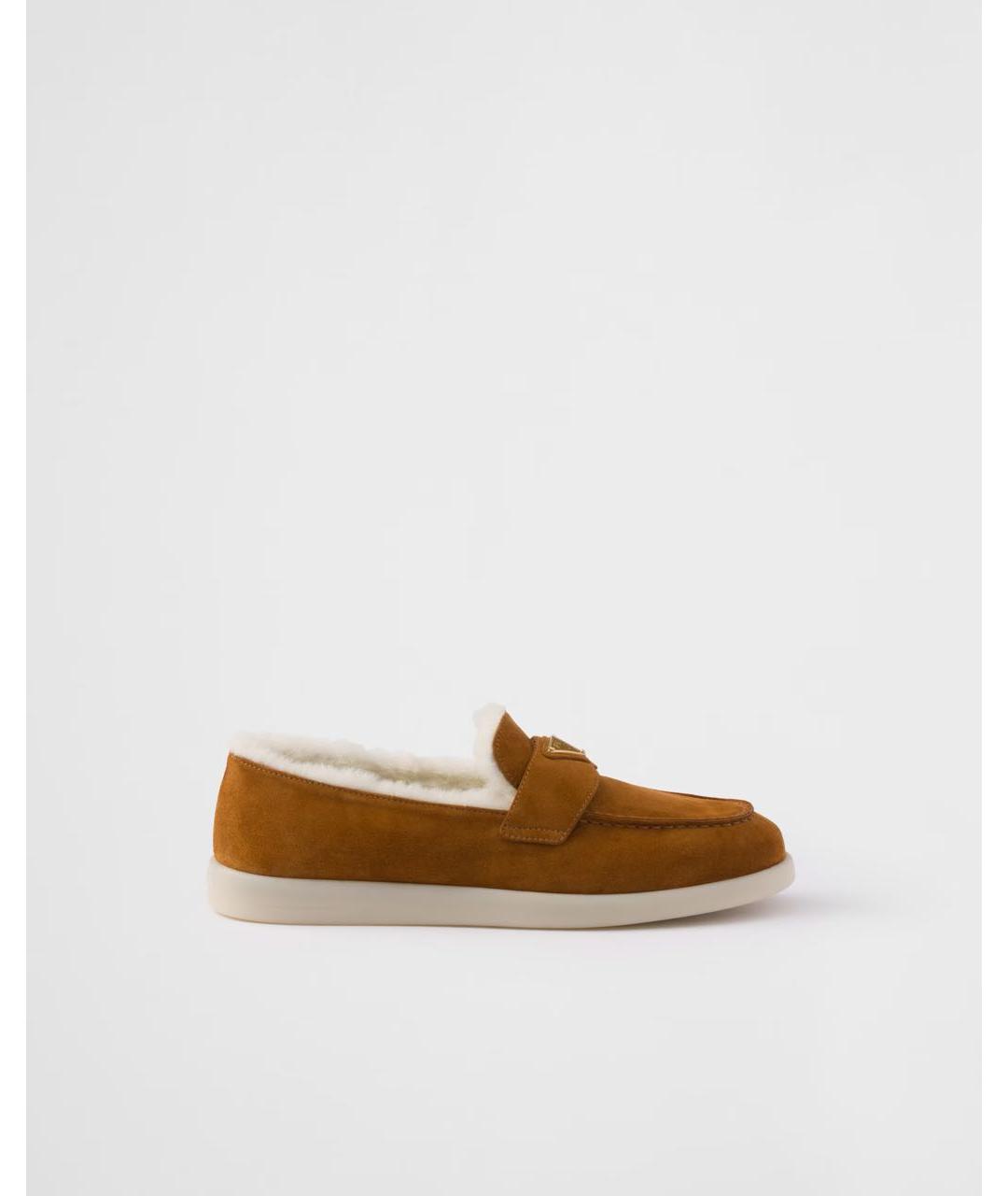 PRADA Коричневые кожаные лоферы, фото 7