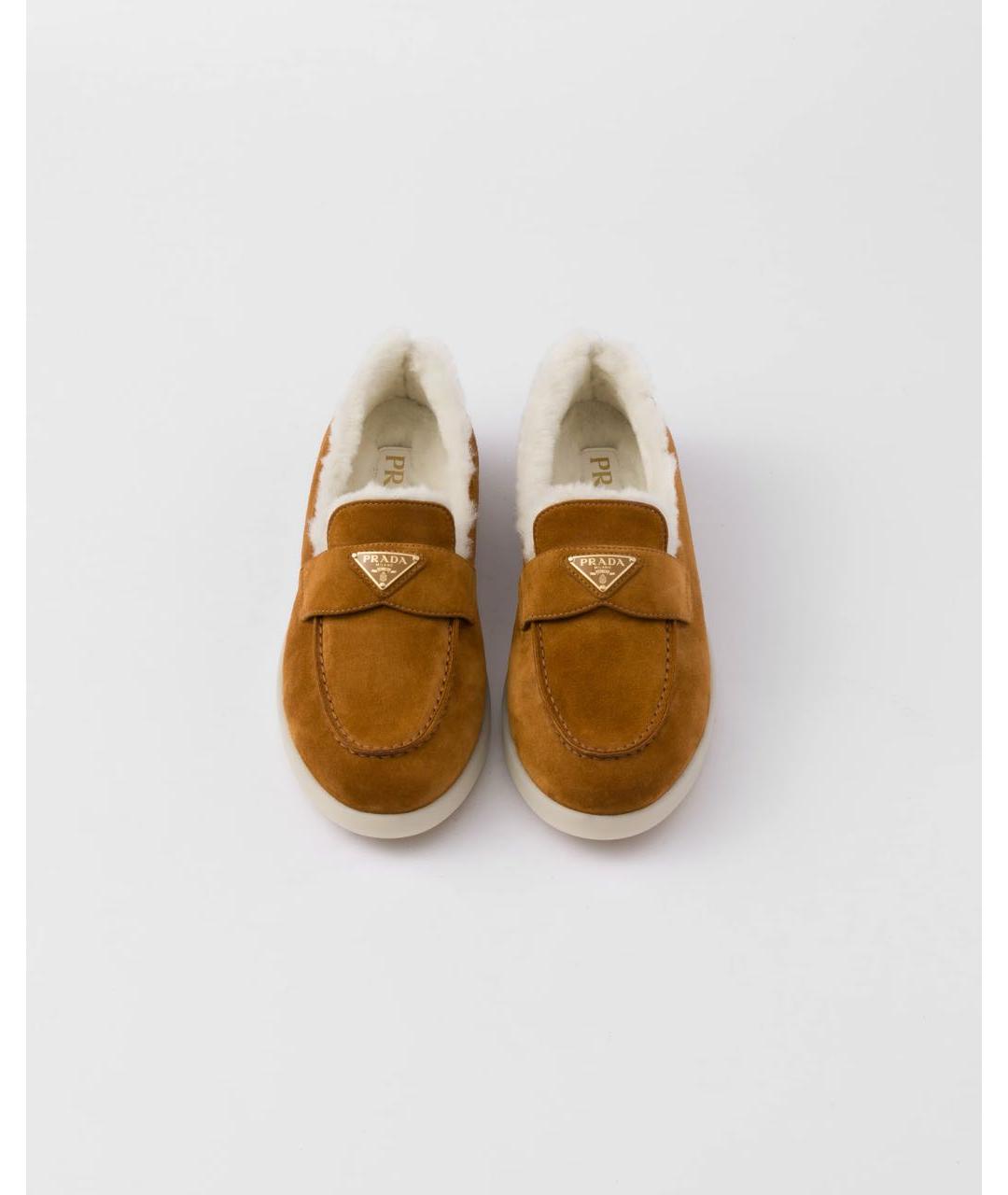 PRADA Коричневые кожаные лоферы, фото 4