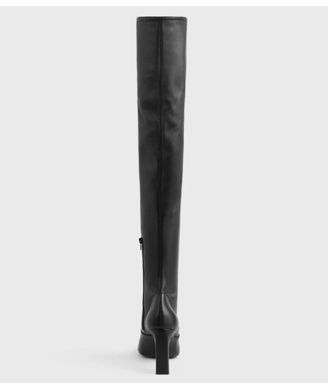 TOTEME Черные кожаные ботфорты, фото 4