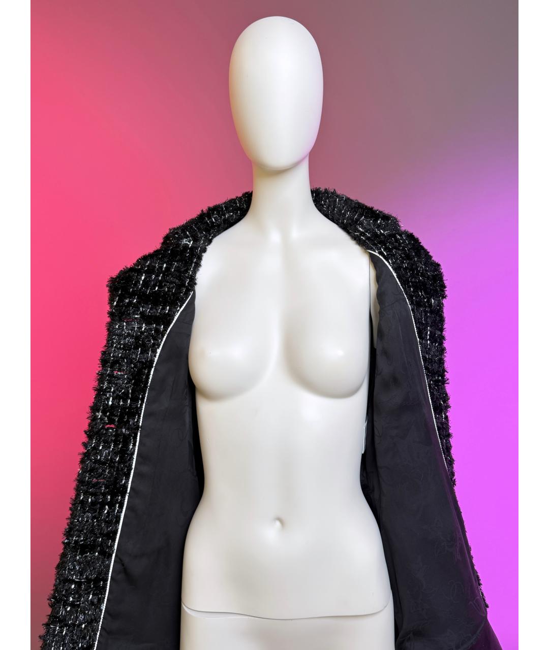 CHANEL Черное твидовое пальто, фото 5