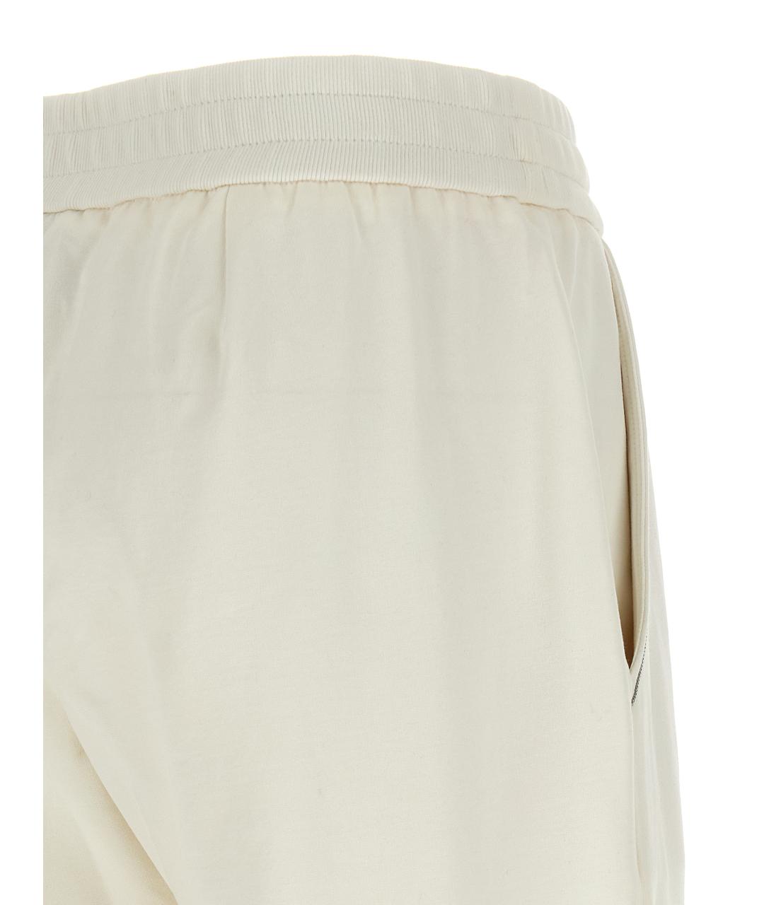 BRUNELLO CUCINELLI Белые хлопковые прямые брюки, фото 2