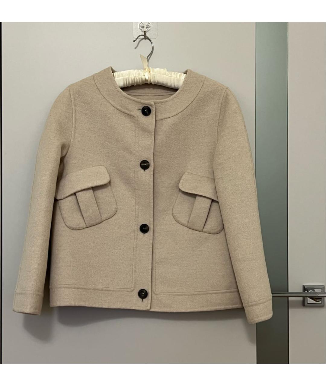 KITON Бежевый шерстяной жакет/пиджак, фото 8