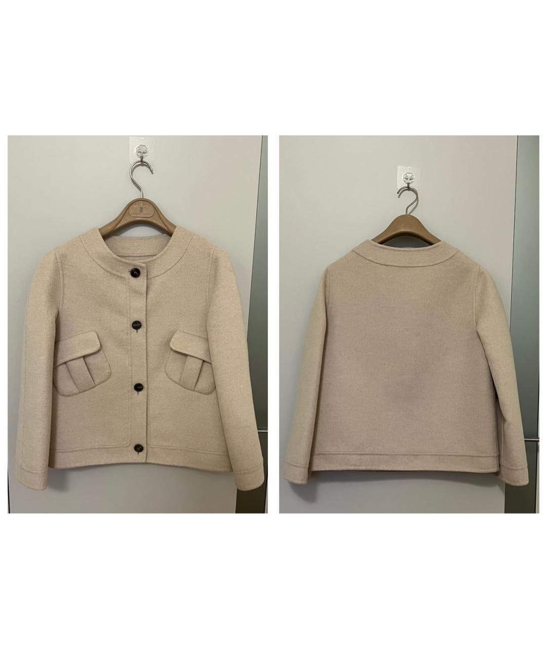 KITON Бежевый шерстяной жакет/пиджак, фото 6