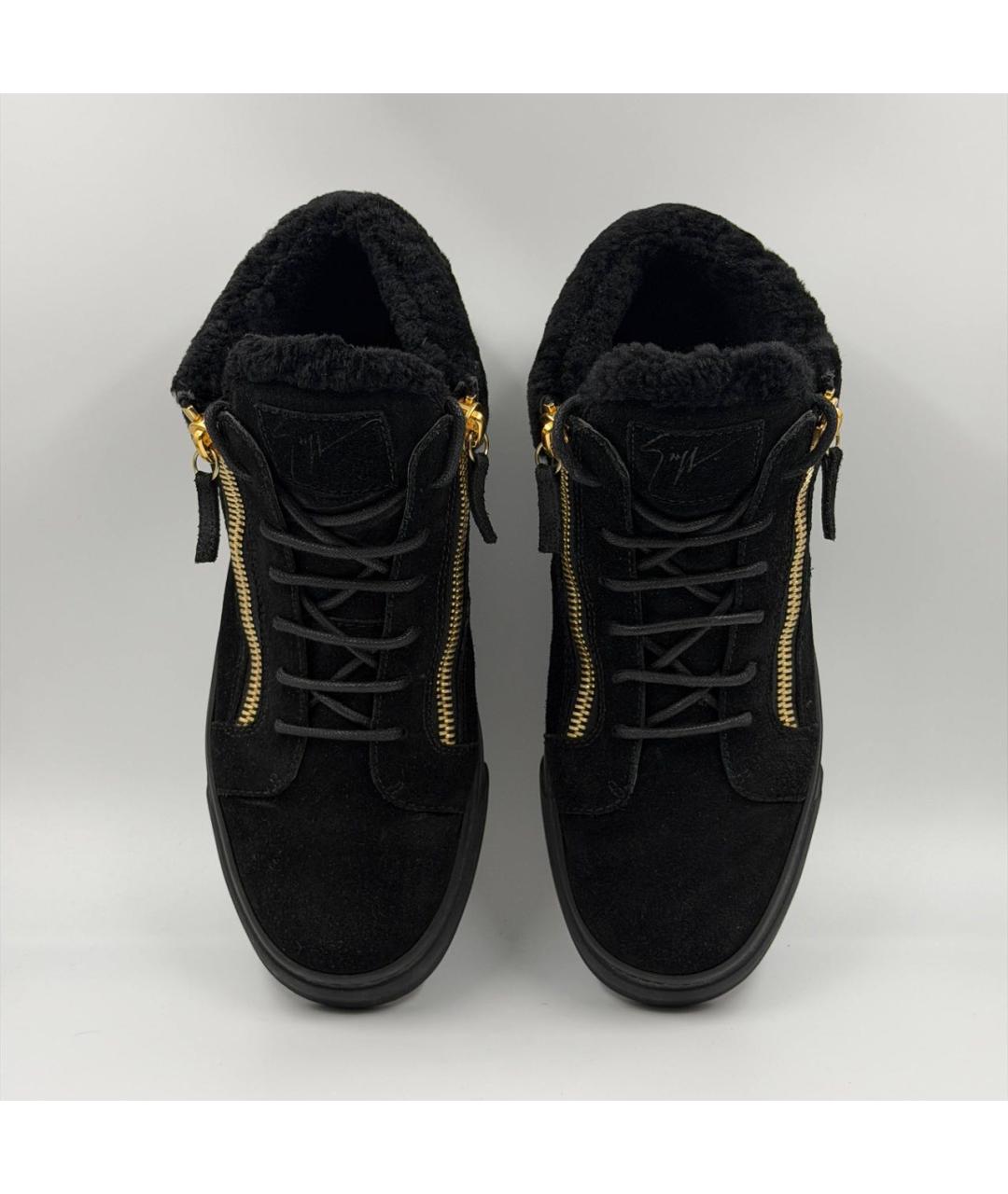GIUSEPPE ZANOTTI DESIGN Черные замшевые высокие кроссовки / кеды, фото 2