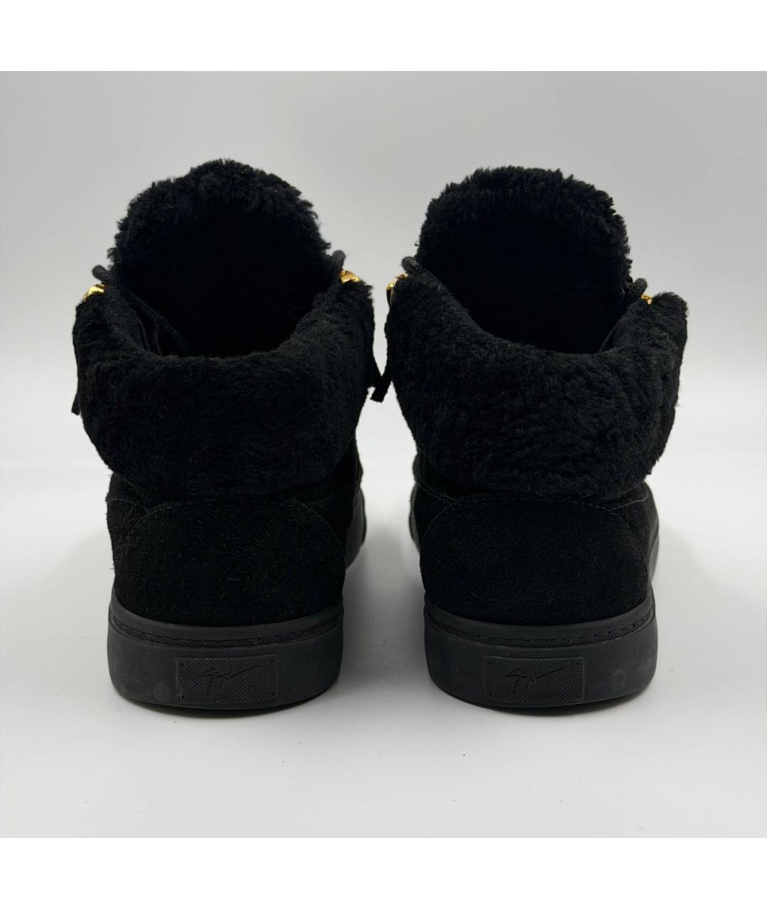 GIUSEPPE ZANOTTI DESIGN Черные замшевые высокие кроссовки / кеды, фото 5