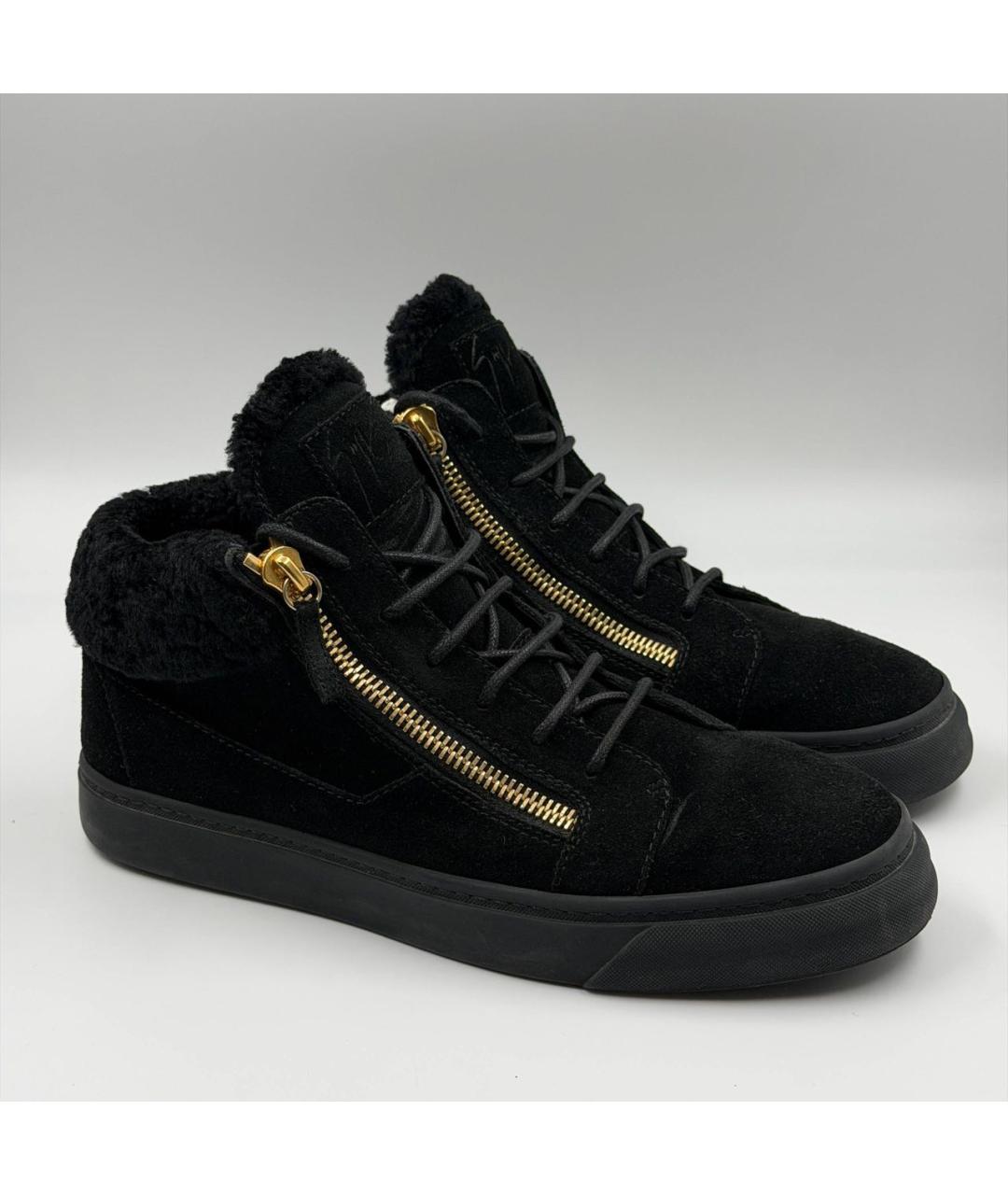 GIUSEPPE ZANOTTI DESIGN Черные замшевые высокие кроссовки / кеды, фото 6