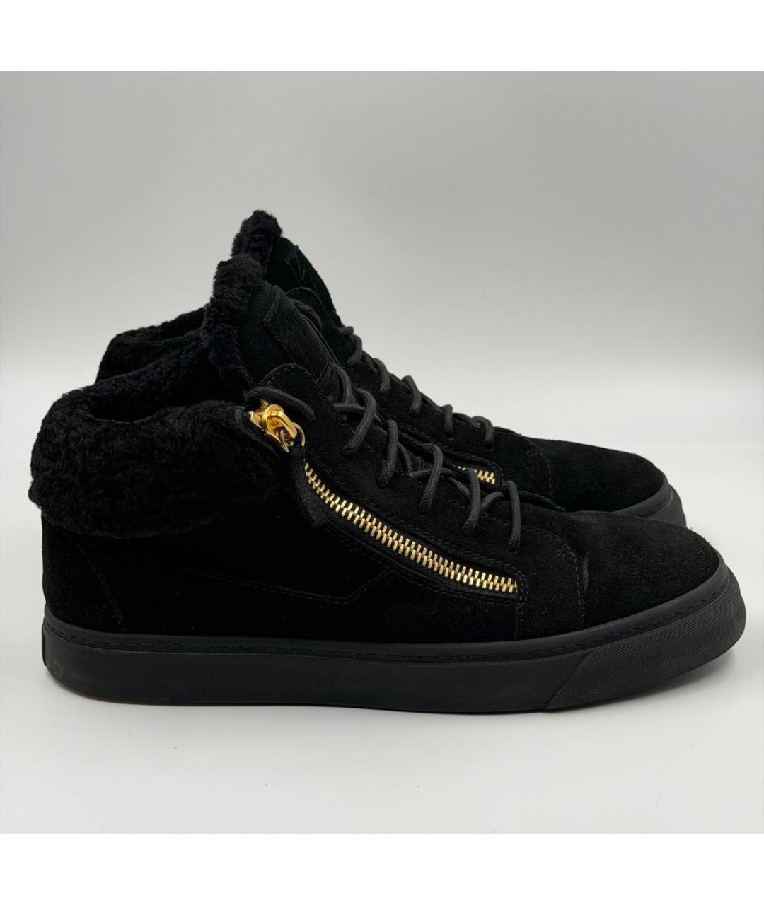GIUSEPPE ZANOTTI DESIGN Черные замшевые высокие кроссовки / кеды, фото 3