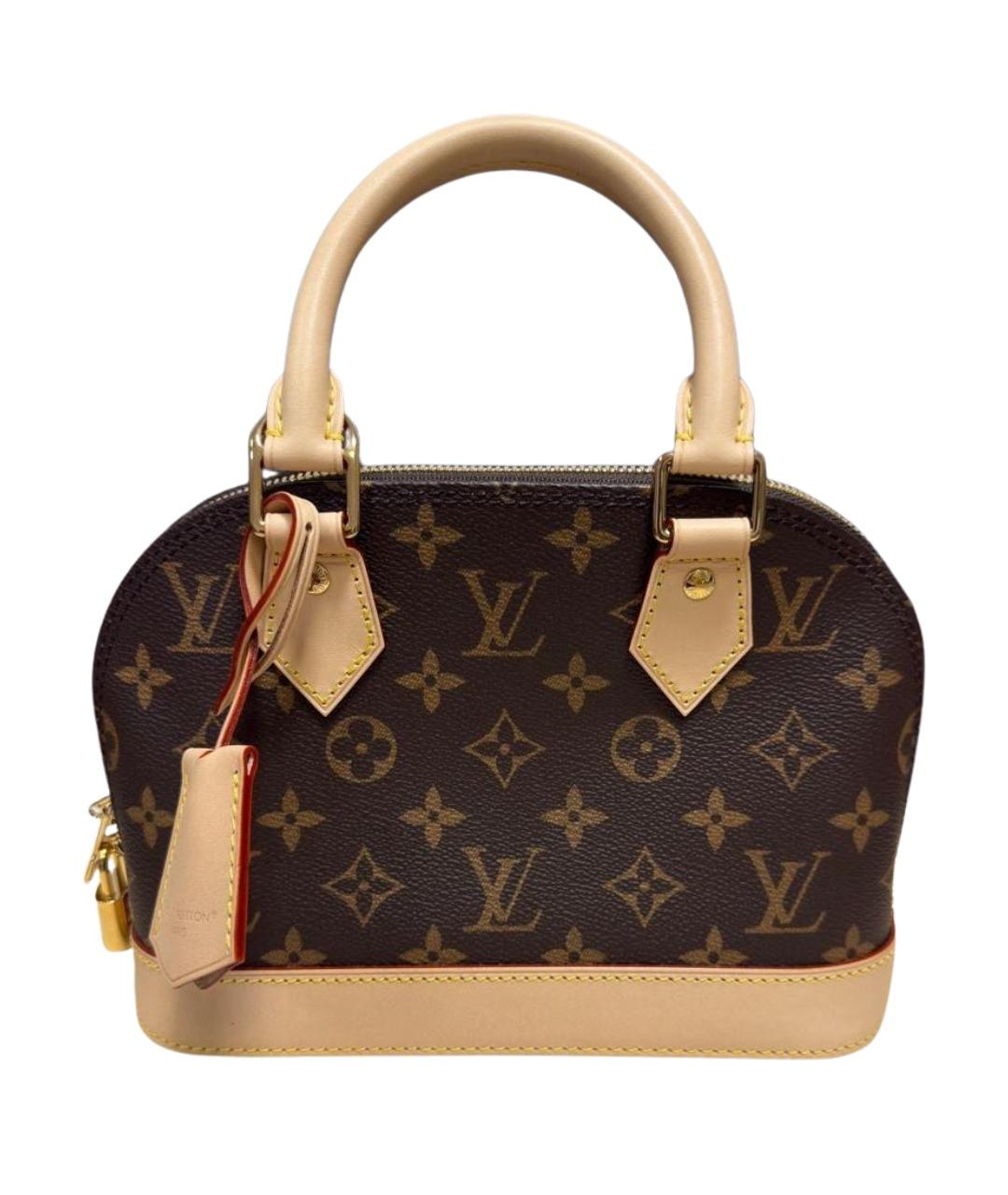 LOUIS VUITTON Коричневая кожаная сумка с короткими ручками, фото 1