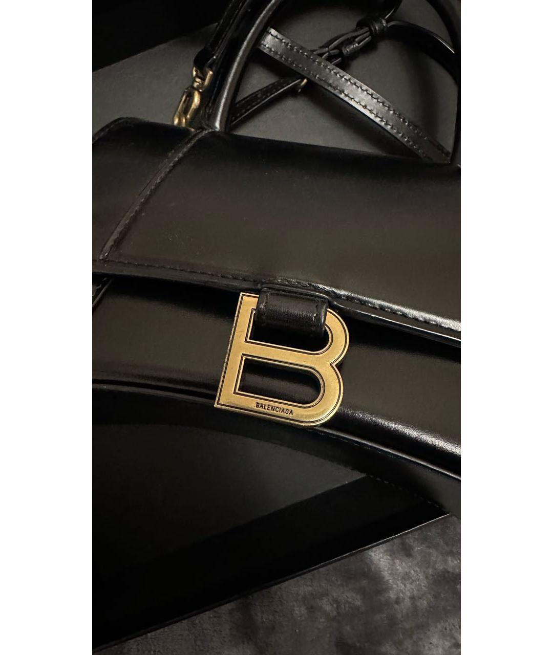 BALENCIAGA Черная кожаная сумка с короткими ручками, фото 4