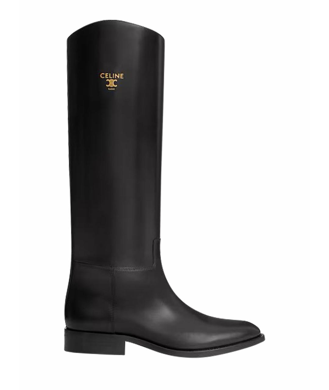 CELINE Черные кожаные ботинки, фото 1