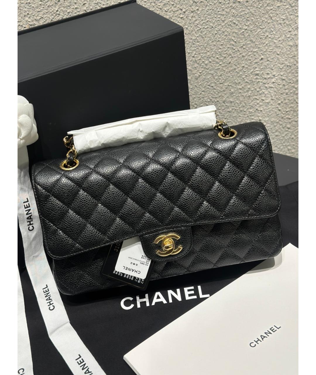 CHANEL Черная кожаная сумка через плечо, фото 2