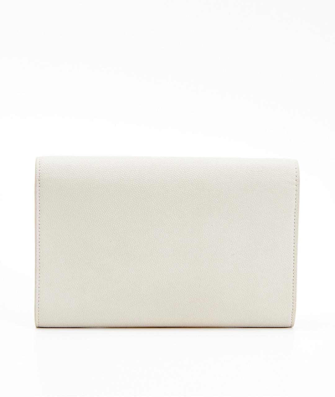 SAINT LAURENT Белая кожаная сумка через плечо, фото 3