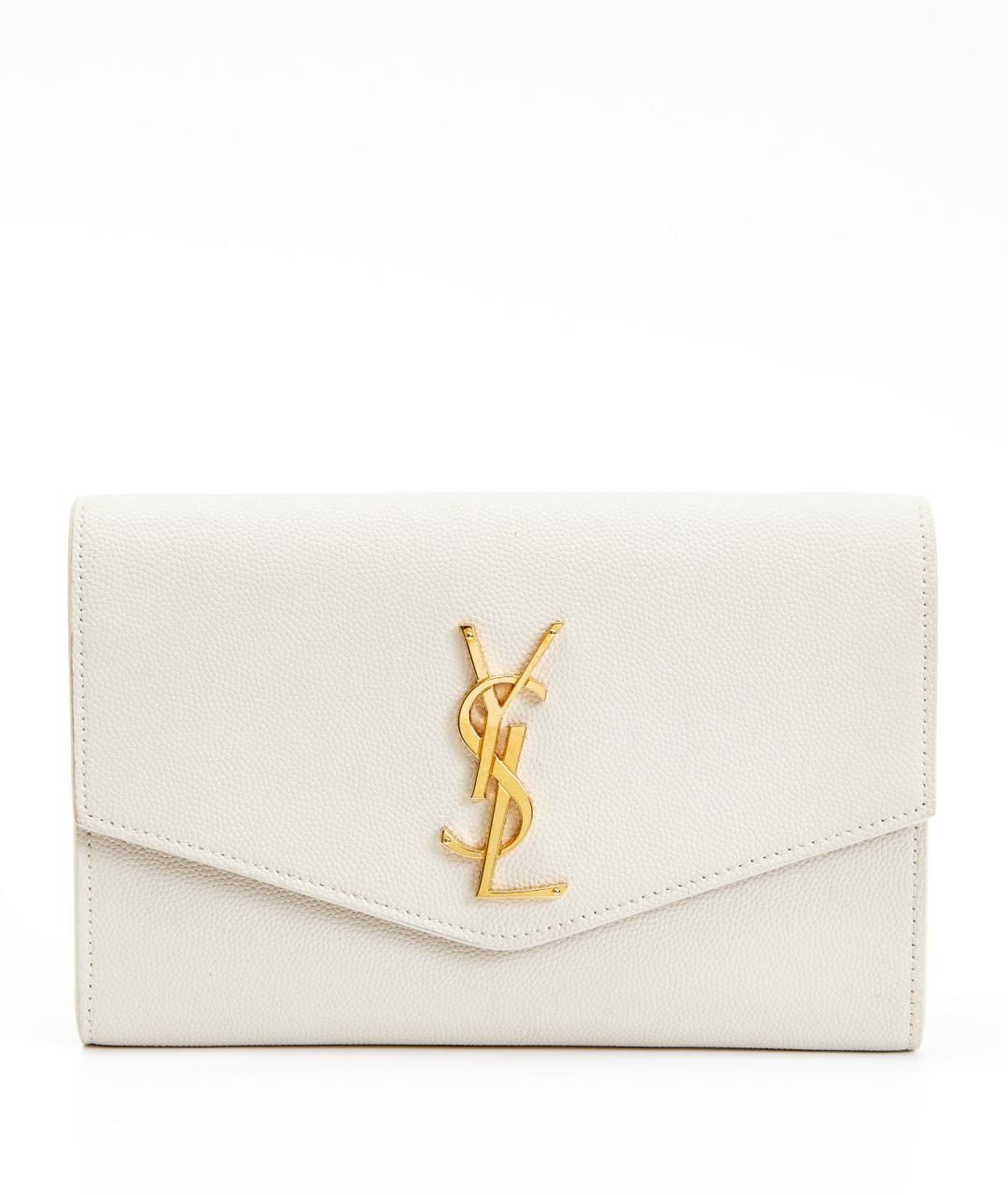 SAINT LAURENT Белая кожаная сумка через плечо, фото 1