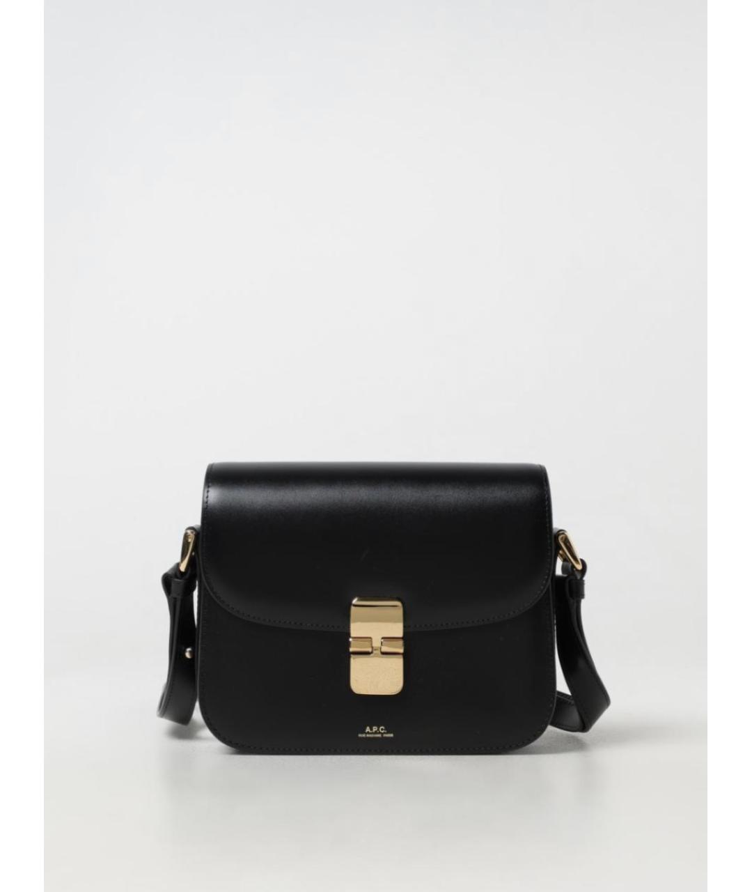 A.P.C. Черная кожаная сумка через плечо, фото 4