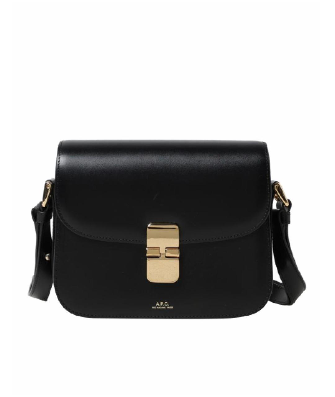 A.P.C. Черная кожаная сумка через плечо, фото 1