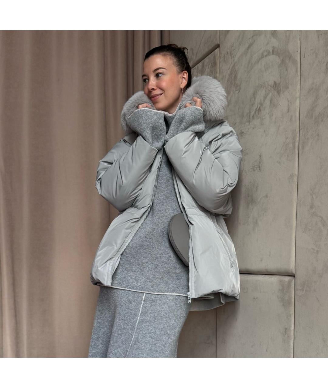 YVES SALOMON Антрацитовый пуховик, фото 2