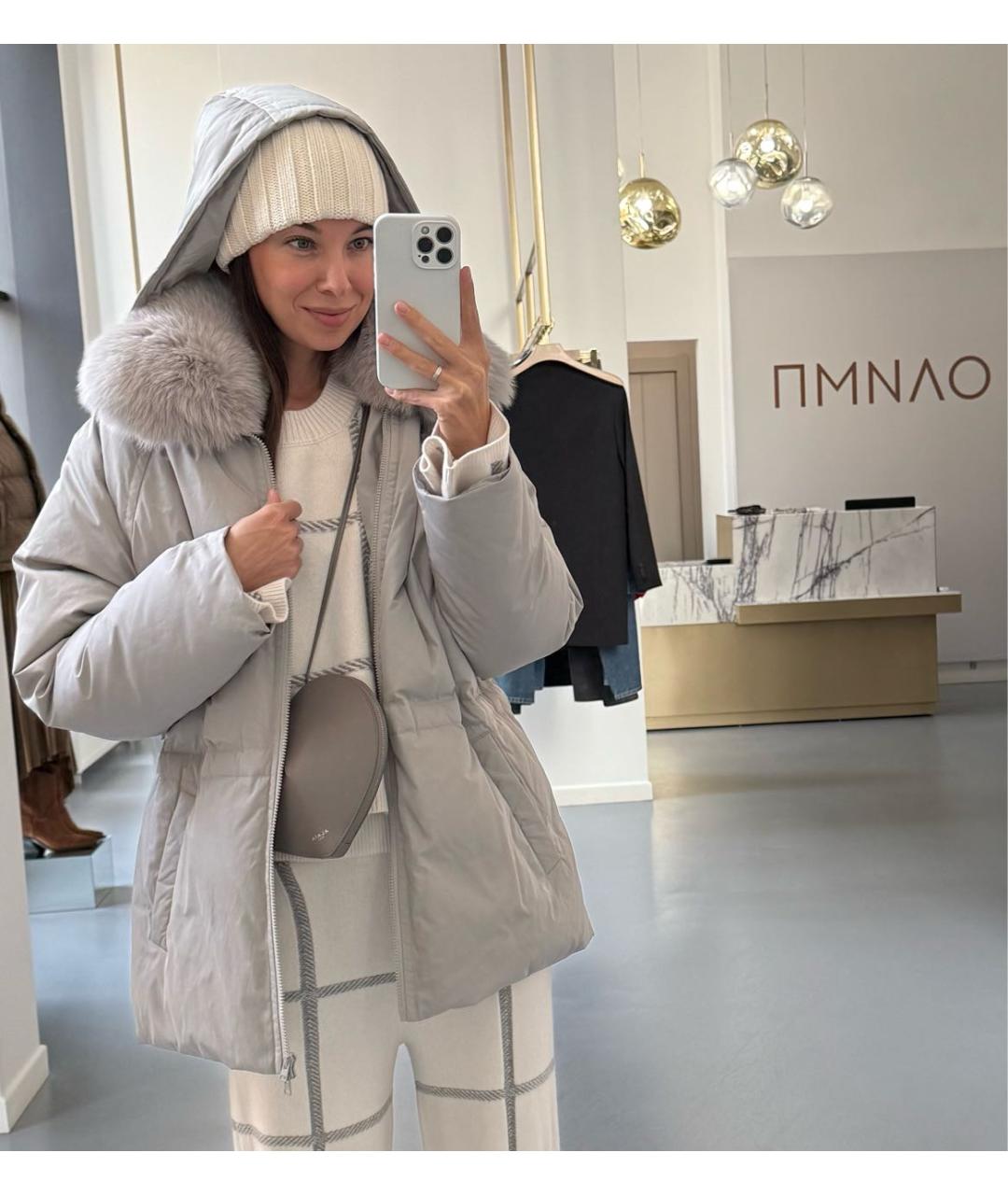 YVES SALOMON Антрацитовый пуховик, фото 8