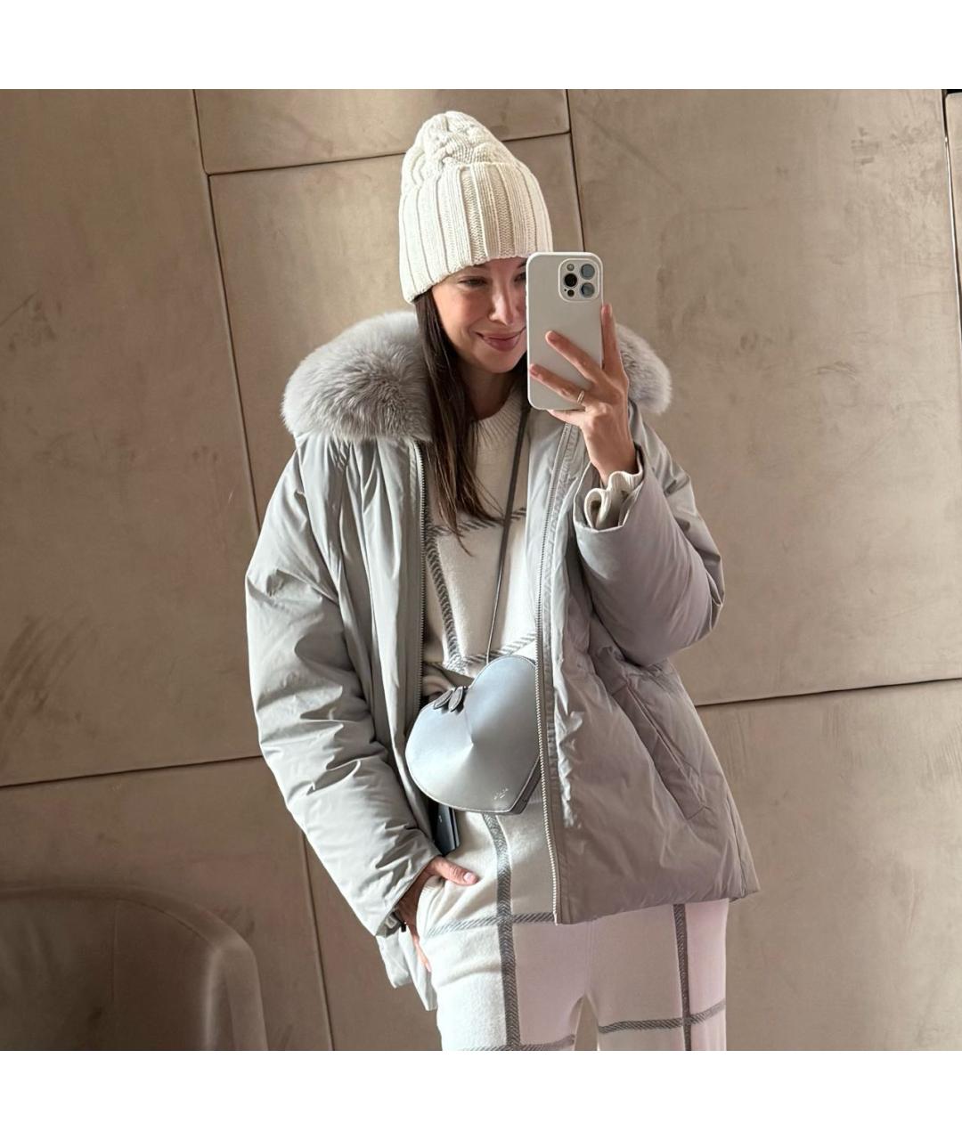 YVES SALOMON Антрацитовый пуховик, фото 6