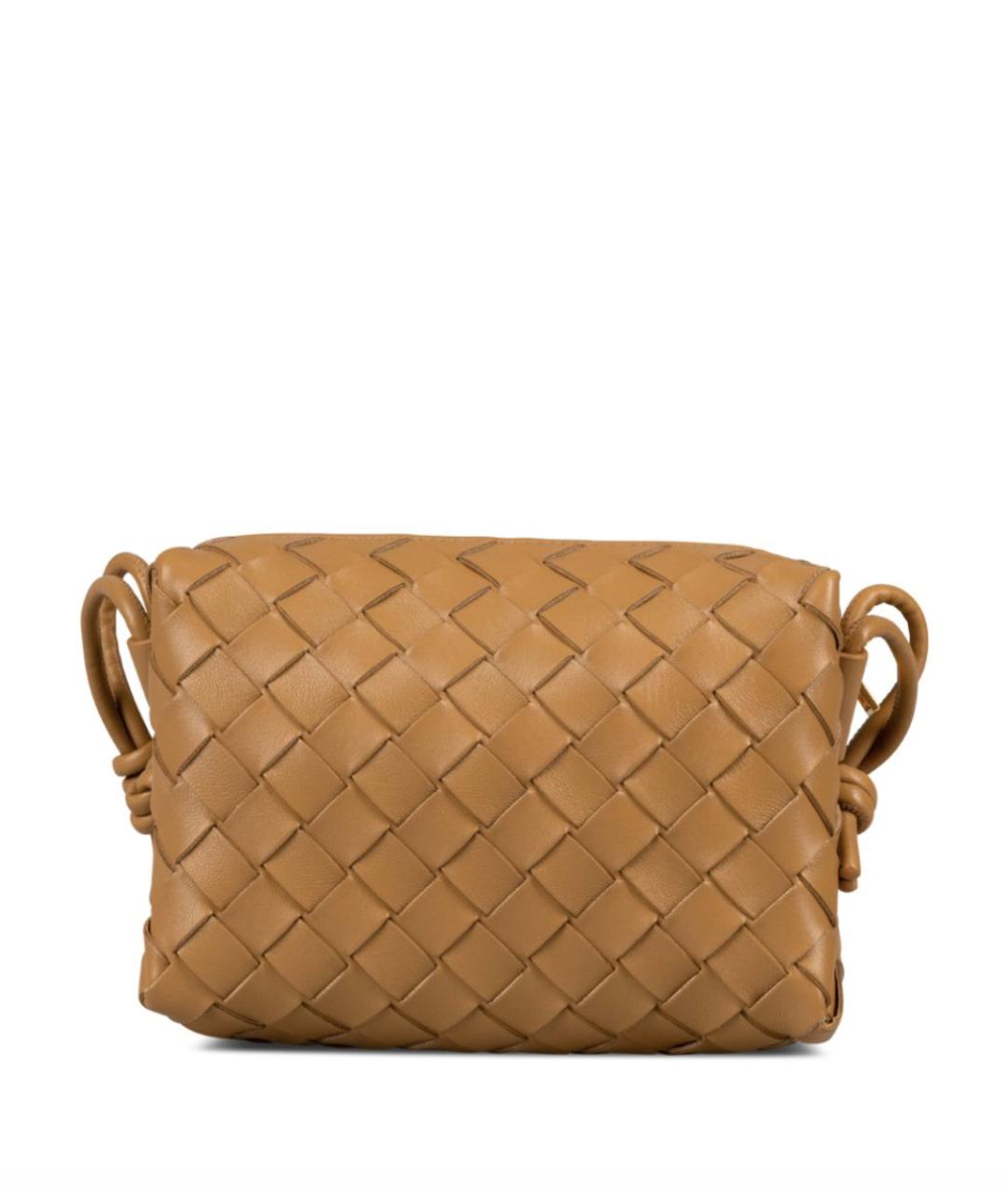 BOTTEGA VENETA Горчичная кожаная сумка через плечо, фото 3