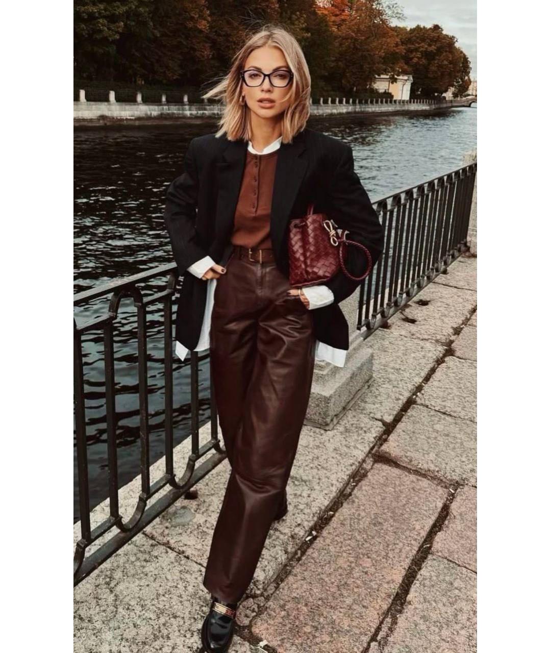 BOTTEGA VENETA Бордовая кожаная сумка через плечо, фото 3