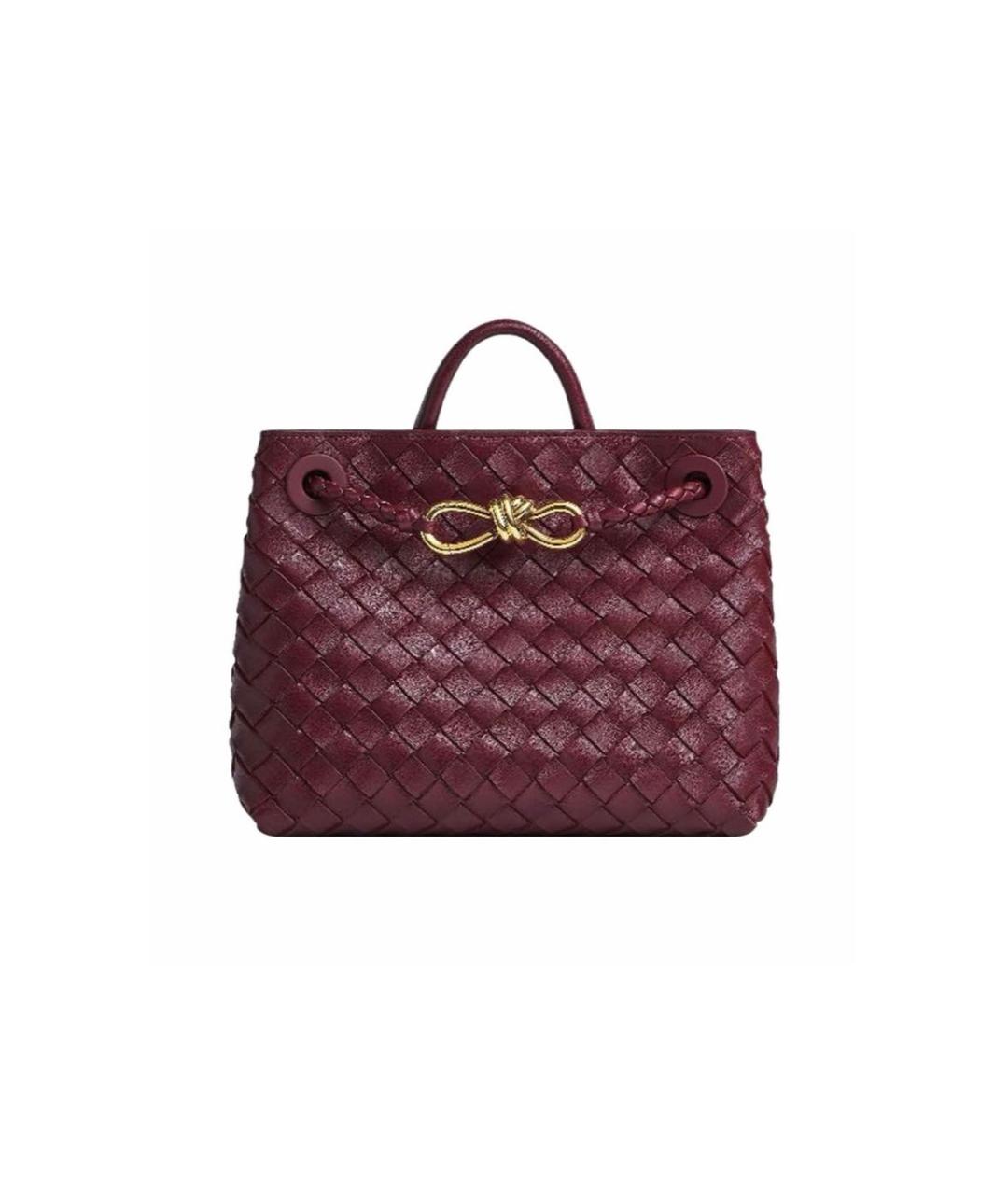 BOTTEGA VENETA Бордовая кожаная сумка через плечо, фото 1