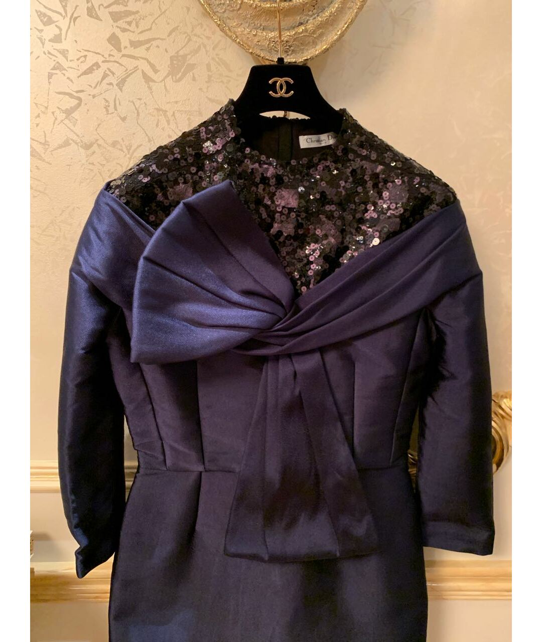 CHRISTIAN DIOR Синее коктейльное платье, фото 7