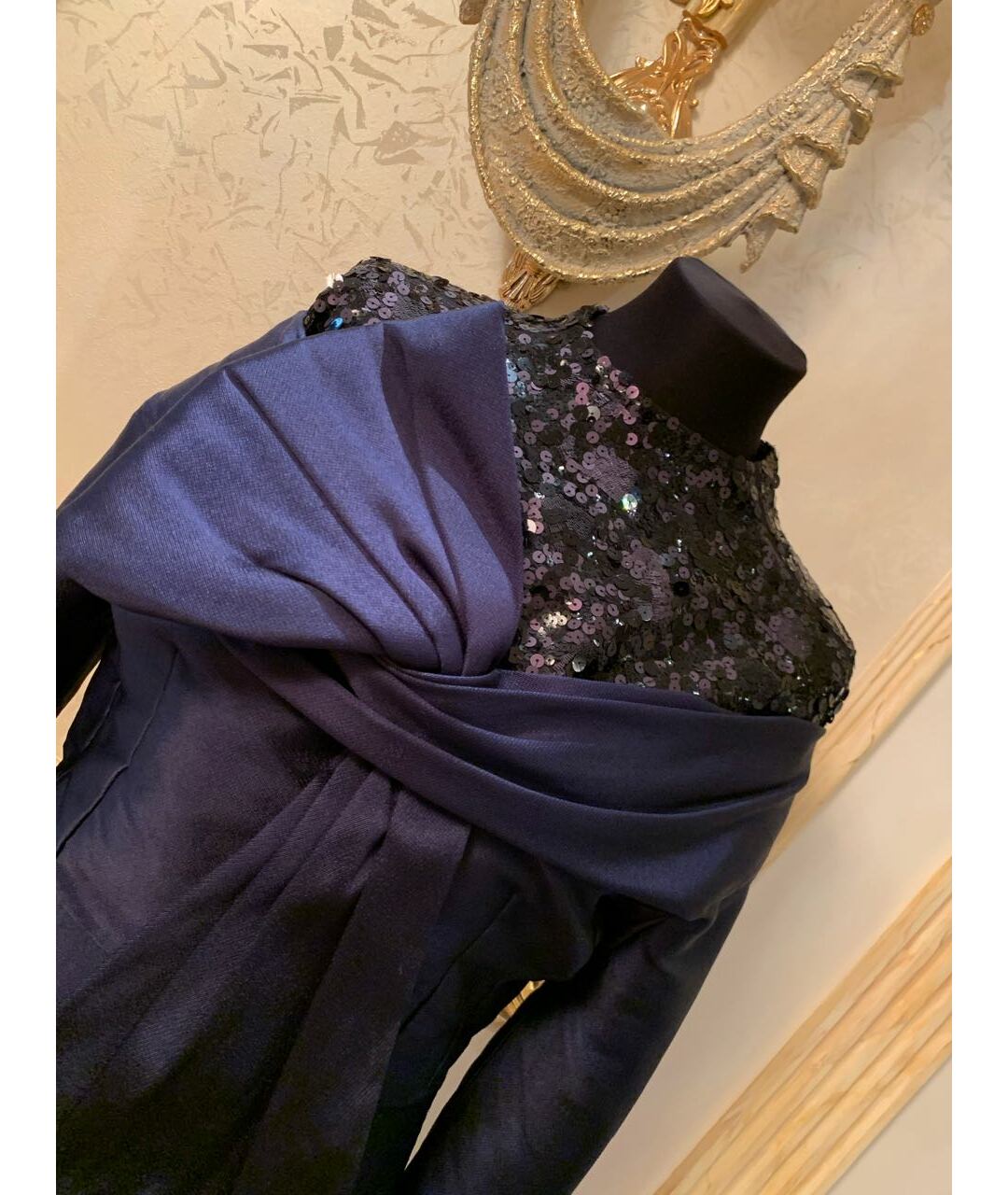 CHRISTIAN DIOR Синее коктейльное платье, фото 2