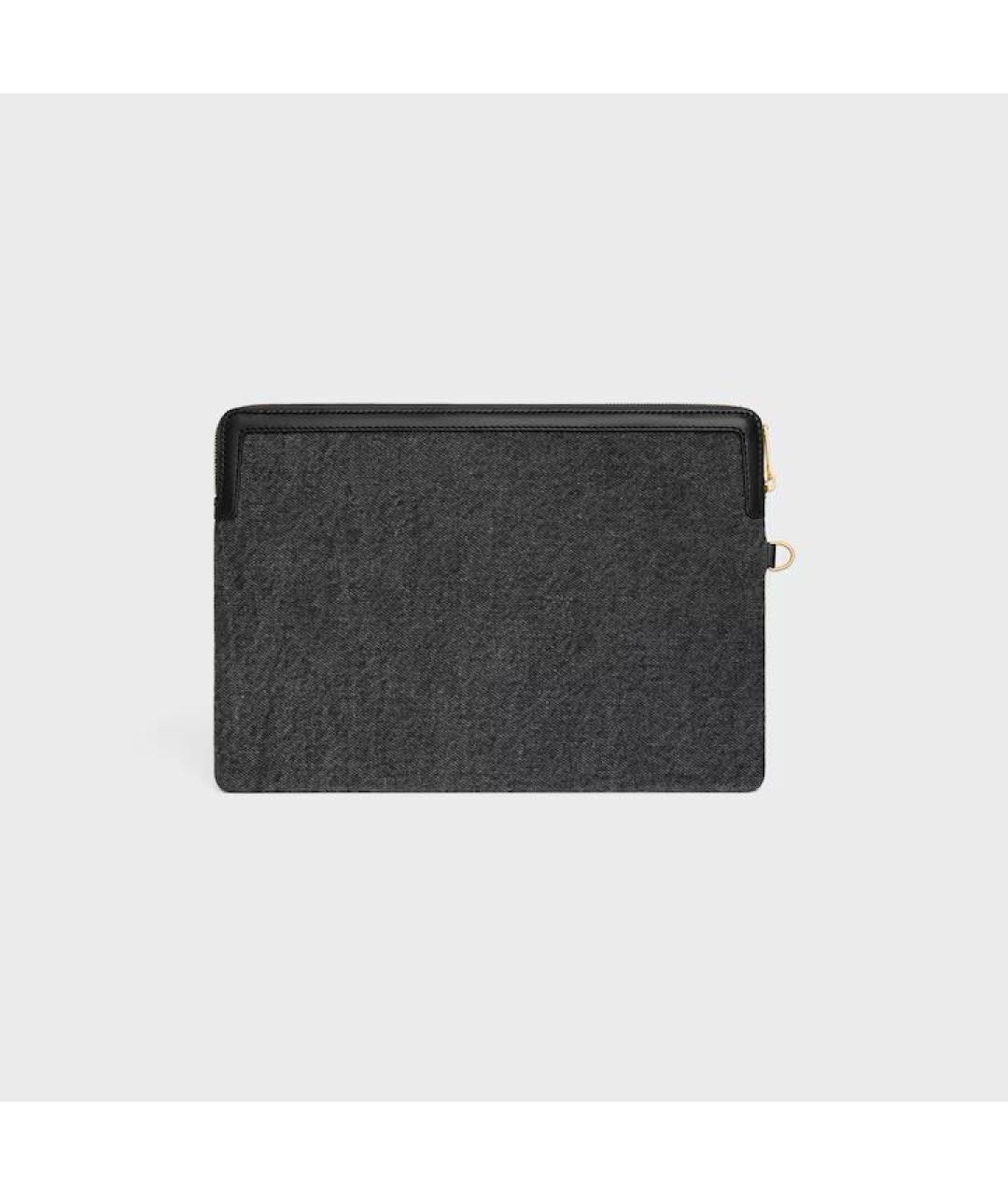 CELINE Серая кожаная косметичка, фото 4