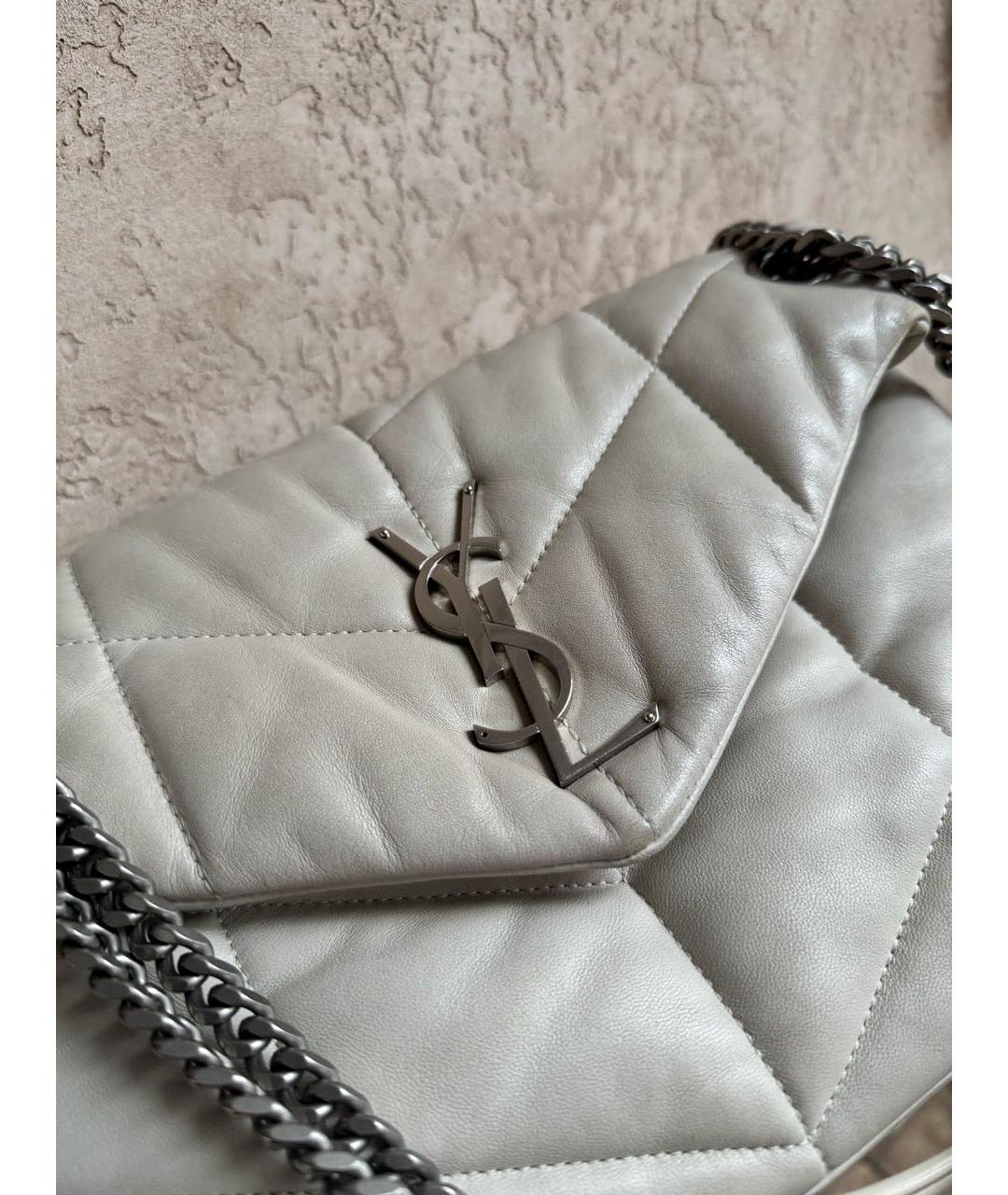 SAINT LAURENT Серебряная кожаная сумка через плечо, фото 2