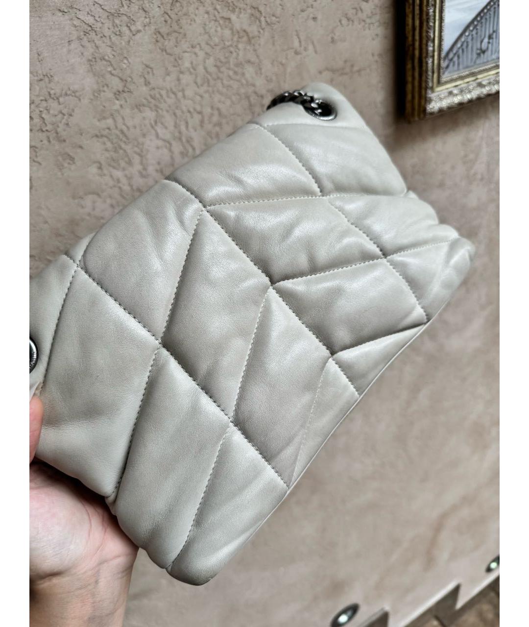 SAINT LAURENT Серебряная кожаная сумка через плечо, фото 4