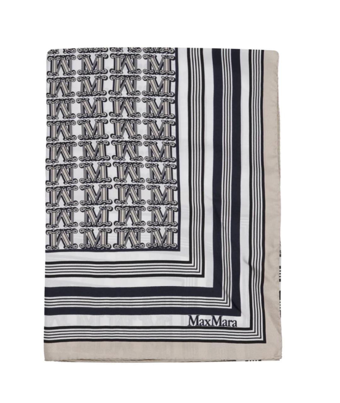 MAX MARA Синий шелковый платок, фото 1