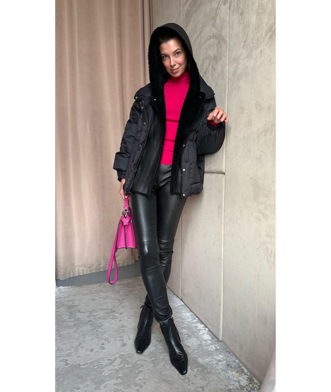 YVES SALOMON Черная меховая дубленка, фото 2