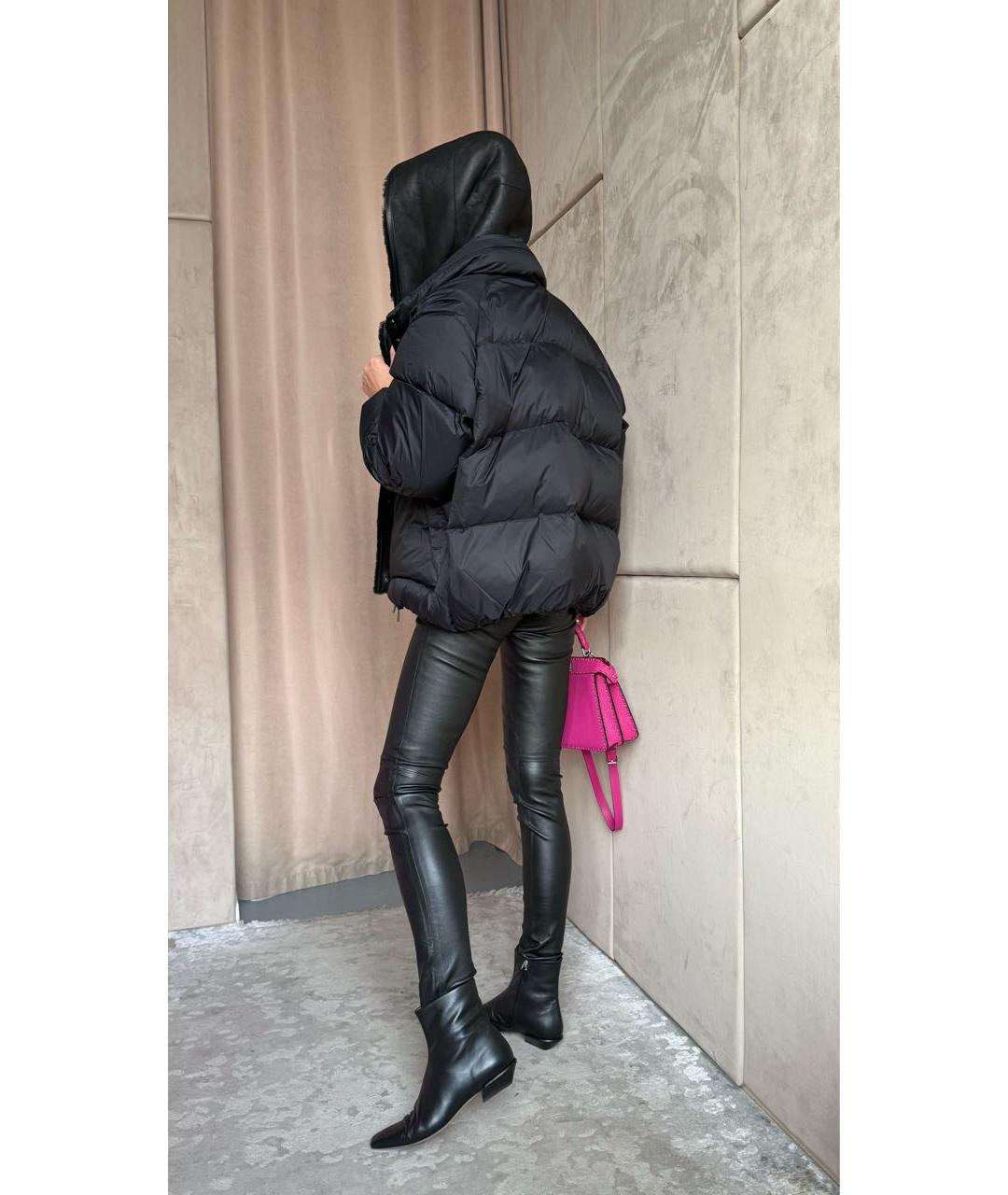 YVES SALOMON Черная меховая дубленка, фото 4